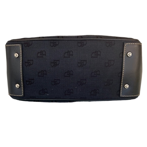 Dooney & Bourke DB Signature Black Canvas & Leather Tote Satchel - Picture 5 of 12